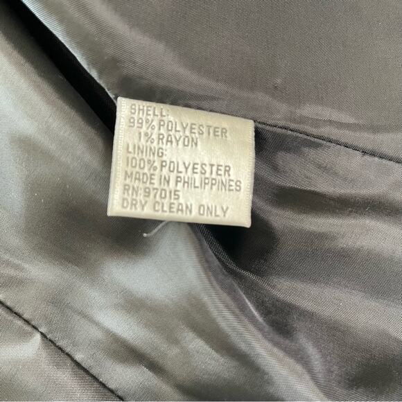 Vintage Black Pinstripe Suit Jacket Blazer Size 8 Larry Levine - Picture 7 of 10